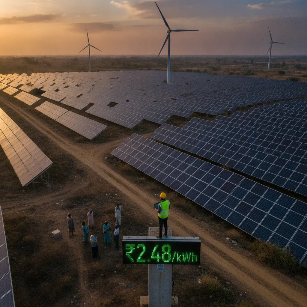 Maharashtra 500 MW Hybrid Tender Draws Single Bid at Record Low ₹2.48/kWh