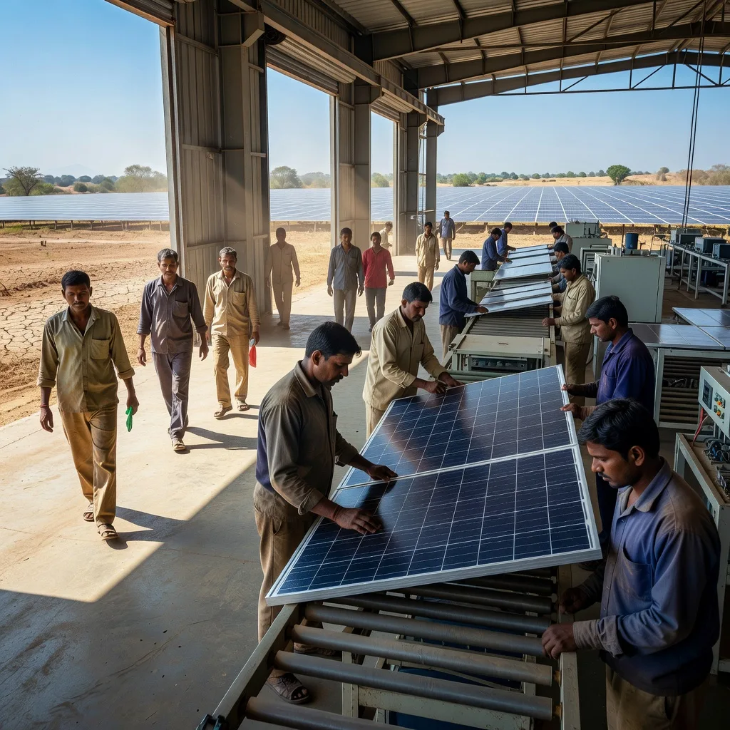 India's Solar Factories Get a Cash Boost as Clean Power Push Gains Speed