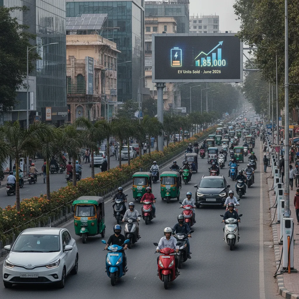India EV Sales Hit Record 185,000 Units in June 2026